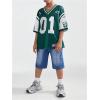 imageVerdusa Boys Oversized Jersey Shirt Number Graphic Tees Half Sleeve Game ShirtGreen