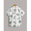 imageVerdusa Boys Short Sleeve Collar Button Down Graphic Tropical Print Shirt TopGreen