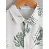 imageVerdusa Boys Short Sleeve Collar Button Down Graphic Tropical Print Shirt TopGreen