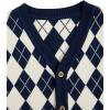 imageVerdusa Boys Sweater Vest Button Up Sleeveless Argyle Print Knit V Neck Cardigan Sweaters TopBlue
