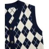 imageVerdusa Boys Sweater Vest Button Up Sleeveless Argyle Print Knit V Neck Cardigan Sweaters TopBlue