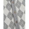 imageVerdusa Boys Sweater Vest Button Up Sleeveless Argyle Print Knit V Neck Cardigan Sweaters TopGrey