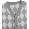 imageVerdusa Boys Sweater Vest Button Up Sleeveless Argyle Print Knit V Neck Cardigan Sweaters TopGrey