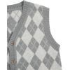imageVerdusa Boys Sweater Vest Button Up Sleeveless Argyle Print Knit V Neck Cardigan Sweaters TopGrey