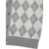 imageVerdusa Boys Sweater Vest Button Up Sleeveless Argyle Print Knit V Neck Cardigan Sweaters TopGrey