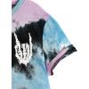 imageVerdusa Boys Tie Dye Short Sleeve Casual TShirt Top Round Neck Summer Tee TopsBalck and Purple