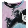 imageVerdusa Boys Tie Dye Short Sleeve Casual TShirt Top Round Neck Summer Tee TopsBalck and Purple