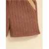 imageVerdusa Toddler Boys 2 Piece Outfits Colorblock Short Sleeve Shirt and Shorts SetBrown