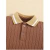 imageVerdusa Toddler Boys 2 Piece Outfits Colorblock Short Sleeve Shirt and Shorts SetBrown