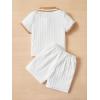 imageVerdusa Toddler Boys 2 Piece Outfits Colorblock Short Sleeve Shirt and Shorts SetWhite