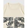 imageVerdusa Womens Camo Number Graphic TShirt Crew Neck Letter Print Jersey Tee TopsBeige