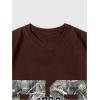 imageVerdusa Womens Camo Number Graphic TShirt Crew Neck Letter Print Jersey Tee TopsBrown