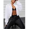 imageVerdusa Womens Cropped Bomber Lightweight Jacket Long Sleeve Zip Up OuterwearSolid White
