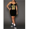 imageVerdusa Womens Letter Print Bodycon Jersey Dress V Neck Backless Cami Mini DressesBlack