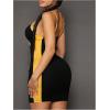 imageVerdusa Womens Letter Print Bodycon Jersey Dress V Neck Backless Cami Mini DressesBlack