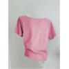 imageVerdusa Womens Off The Shoulder Letter Graphic Tees Shirts Jersey Short Sleeve Summer Tee TopsDark Pink