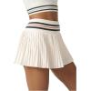 imageVerdusa Womens Pleated Drop Waist Mini Skirt with Shorts Sport Striped Tennis SkirtsMulticolor