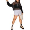 imageVerdusa Womens Sexy See Through Fishnet Long Sleeve Drawstring Hoodie Top SweatshirtBlack