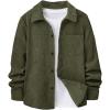 imageVerdusa Boys Casual Long Sleeve Shirts Button Up Shirt Collared Neck Jacket with Front PocketArmy Green