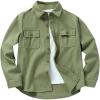 imageVerdusa Boys Long Sleeve Button Down Denim Shirts Jean Top with PocketsGreen