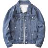 imageVerdusa Boys Ripped Long Sleeve Button Front Denim Jacket Coat OuterwearMedium Wash