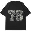 imageVerdusa Womens Camo Number Graphic TShirt Crew Neck Letter Print Jersey Tee TopsBlack