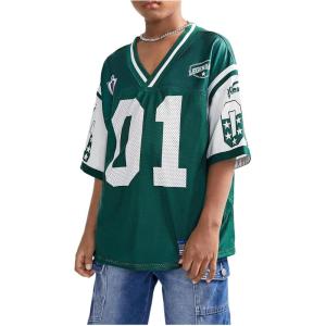 imageVerdusa Boys Oversized Jersey Shirt Number Graphic Tees Half Sleeve Game ShirtGreen