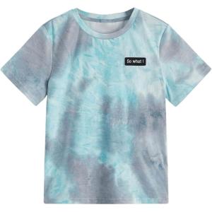 imageVerdusa Boys Tie Dye Short Sleeve Casual TShirt Top Round Neck Summer Tee TopsBlue Multi