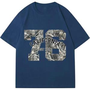 imageVerdusa Womens Camo Number Graphic TShirt Crew Neck Letter Print Jersey Tee TopsBlue