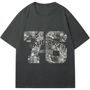 imageVerdusa Womens Camo Number Graphic TShirt Crew Neck Letter Print Jersey Tee TopsDark Grey