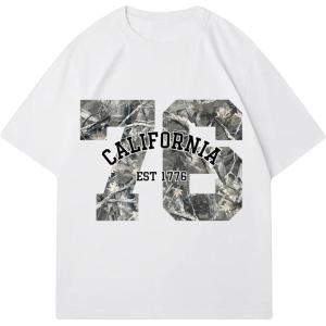 imageVerdusa Womens Camo Number Graphic TShirt Crew Neck Letter Print Jersey Tee TopsWhite