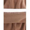 imageVerdusa Boys 2 Piece Casual Summer Outfits Waffle Knit Short Sleeve T Shirt and Track Shorts SetsBrown