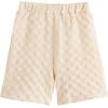 imageVerdusa Boys 2 Piece Outfit Textured Letter Short Sleeve Shirt and Shorts SetBeige
