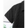 imageVerdusa Boys 2 Piece Outfit Textured Letter Short Sleeve Shirt and Shorts SetBlack