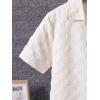 imageVerdusa Boys 2 Piece Outfit Textured Letter Short Sleeve Shirt and Shorts SetKhaki