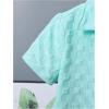 imageVerdusa Boys 2 Piece Outfit Textured Letter Short Sleeve Shirt and Shorts SetMint Green