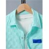 imageVerdusa Boys 2 Piece Outfit Textured Letter Short Sleeve Shirt and Shorts SetMint Green