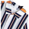 imageVerdusa Boys 2 Piece Outfits Striped Print Short Sleeve Collared Button Down Shirt and Shorts SetOrange White