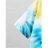 imageVerdusa Boys 2 Piece Outfits Tie Dye Crew Neck Tee Shirts and Track ShortsGreen and Blue