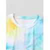 imageVerdusa Boys 2 Piece Outfits Tie Dye Crew Neck Tee Shirts and Track ShortsGreen and Blue