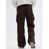 imageVerdusa Boys Casual Cargo Pants Elastic Waist Workout Sweatpants JoggersChocolate Brown