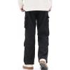 imageVerdusa Boys Casual Cargo Pants Elastic Waist Workout Sweatpants JoggersDark Black