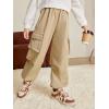imageVerdusa Boys Casual Elastic Waist Cargo Pants with Side PocketsKhaki