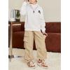 imageVerdusa Boys Casual Elastic Waist Cargo Pants with Side PocketsKhaki