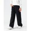 imageVerdusa Boys Casual Elastic Waist Denim Cargo Pants Straight Leg Trousers with PocketBlack