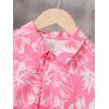 imageVerdusa Boys Tropical Print 2 Piece Outfit Collar Button Front Shirt and Shorts SetMulticolor