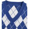 imageVerdusa Boys V Neck Argyle Print Knitted Vintage Sweater Vest Casual Sleeveless PulloversBlue
