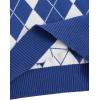 imageVerdusa Boys V Neck Argyle Print Knitted Vintage Sweater Vest Casual Sleeveless PulloversBlue