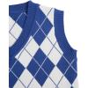 imageVerdusa Boys V Neck Argyle Print Knitted Vintage Sweater Vest Casual Sleeveless PulloversBlue