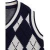 imageVerdusa Boys V Neck Argyle Print Knitted Vintage Sweater Vest Casual Sleeveless PulloversBlue Grey